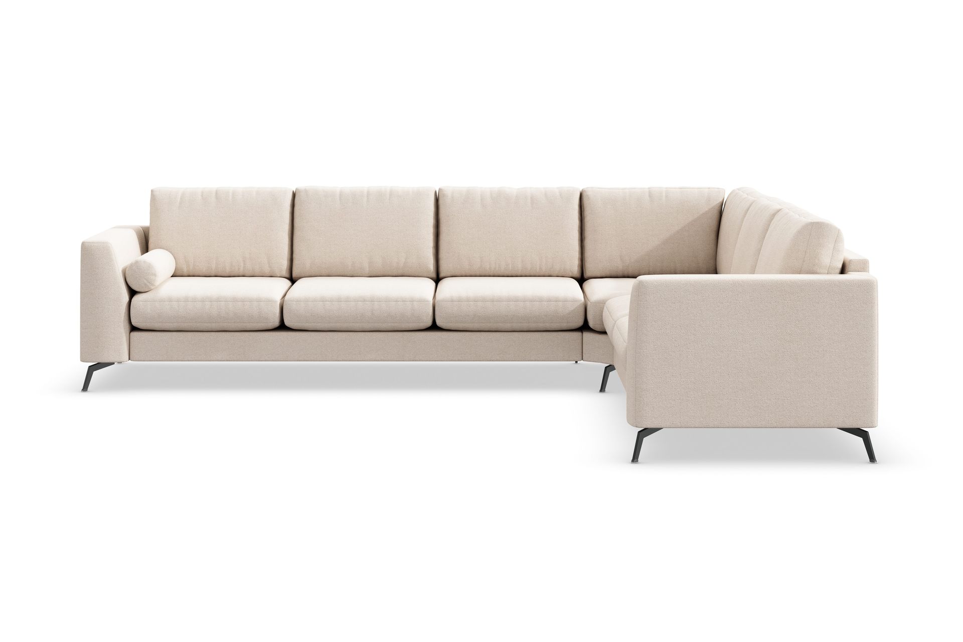 Ocean Lyx 5-istuttava L-muotoinen Kulmasohva Kankaalla, Beige