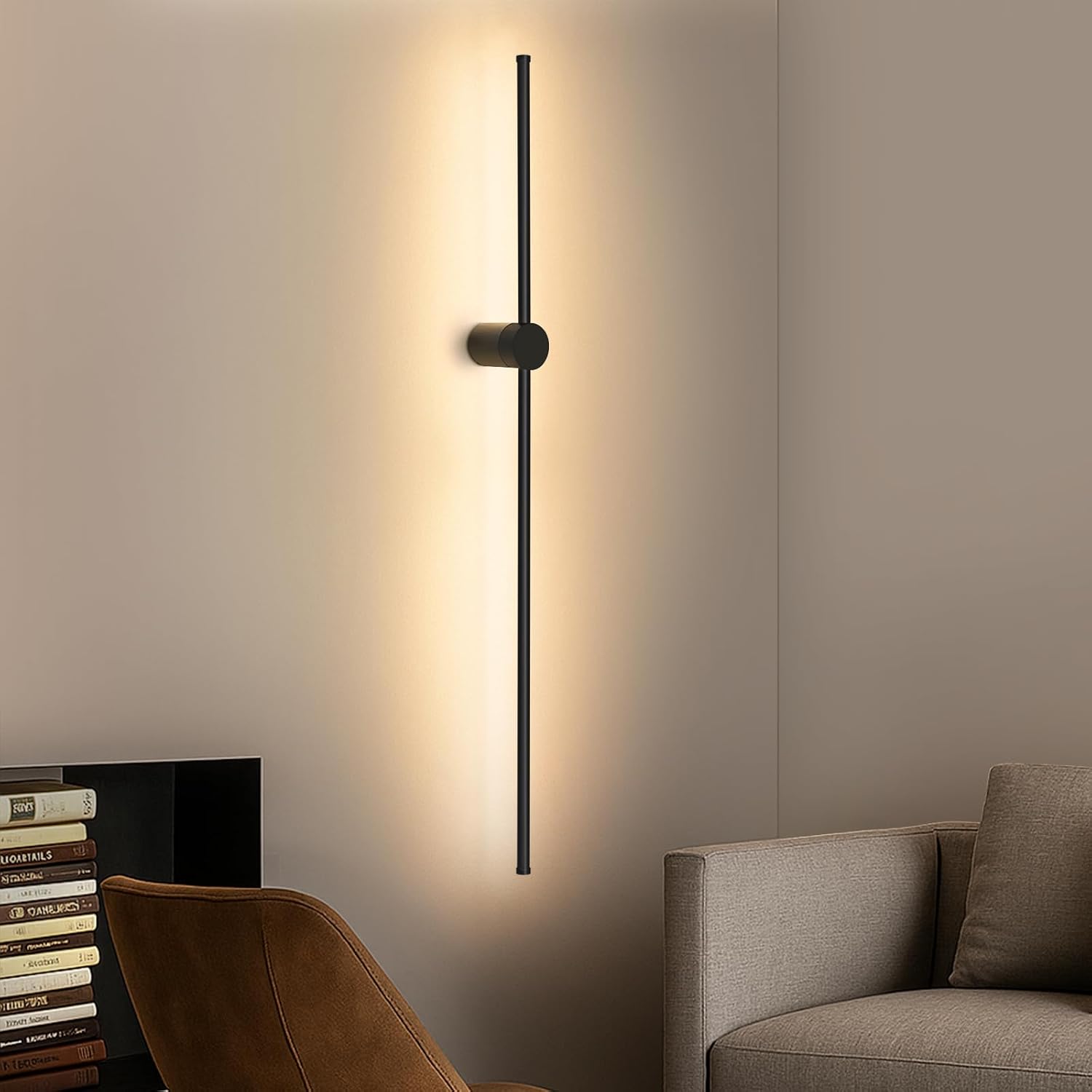 NETTLIFE LED-seinävalaisin 100 cm musta 8 W kääntyvä