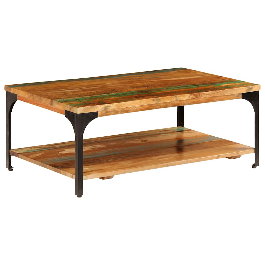 vidaXL Sohvapöytä hyllyllä 100x60x35 cm kierrätetty puu